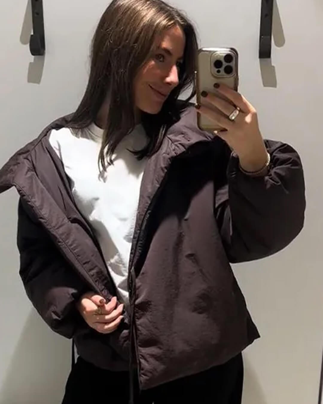 Chaqueta acolchada con cuello alto y cierre de lazo Suzy