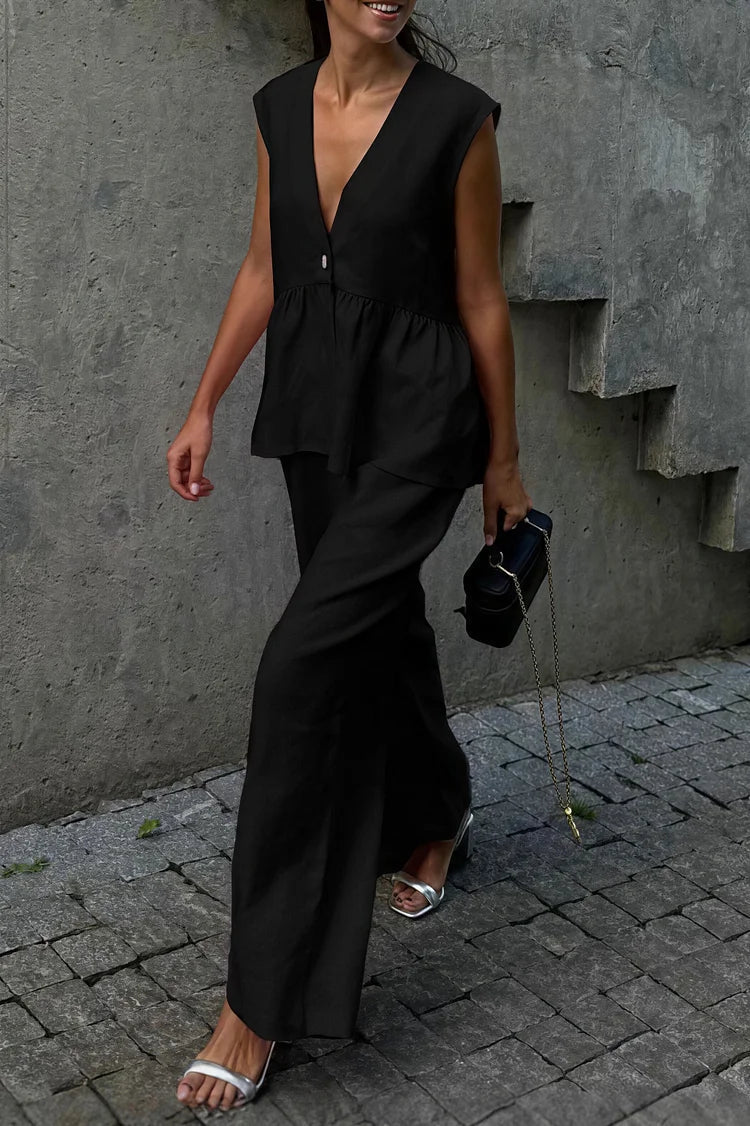 Conjunto de chaleco con volantes y pantalón Sydney