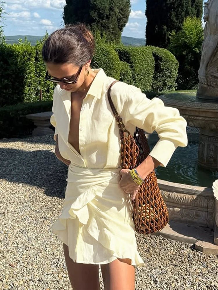 Vestido camisero con cordones Sylvie