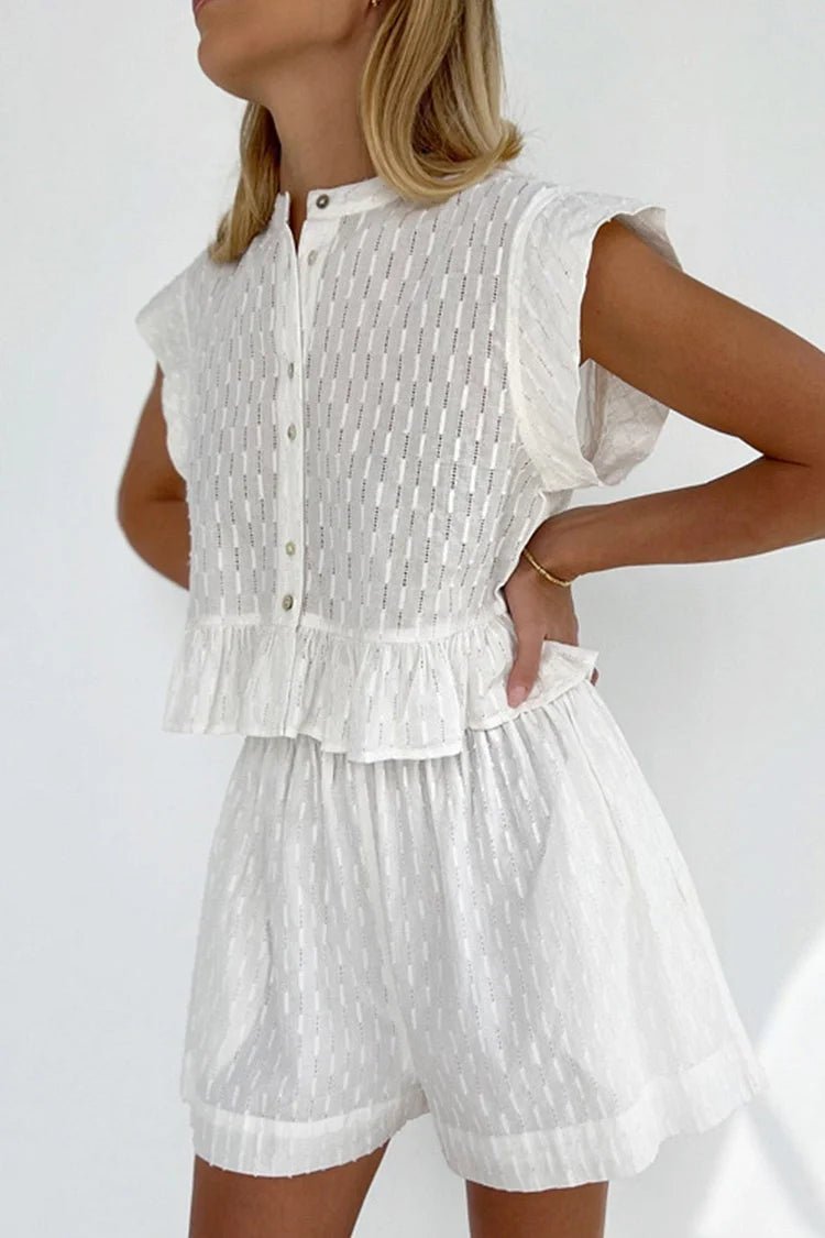 Conjunto de shorts con volantes y mangas cortas Tanya