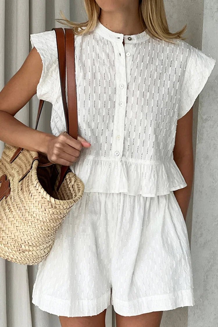 Conjunto de shorts con volantes y mangas cortas Tanya
