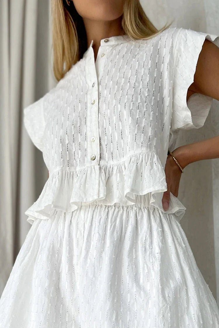 Conjunto de shorts con volantes y mangas cortas Tanya