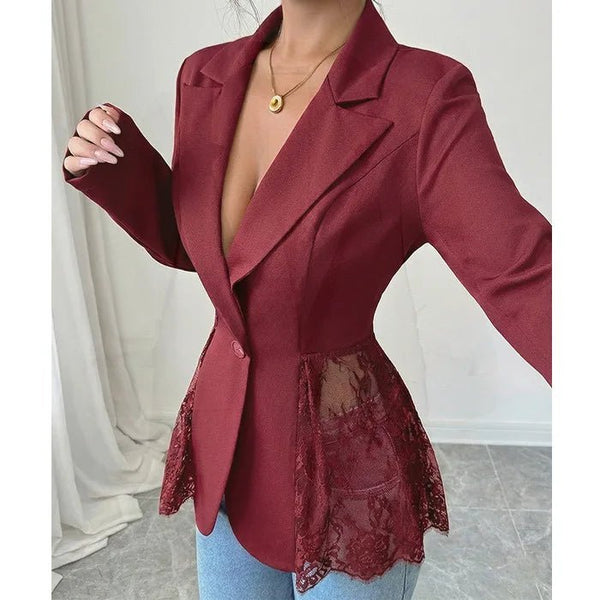 Blazer entallado con panel de encaje Taylor
