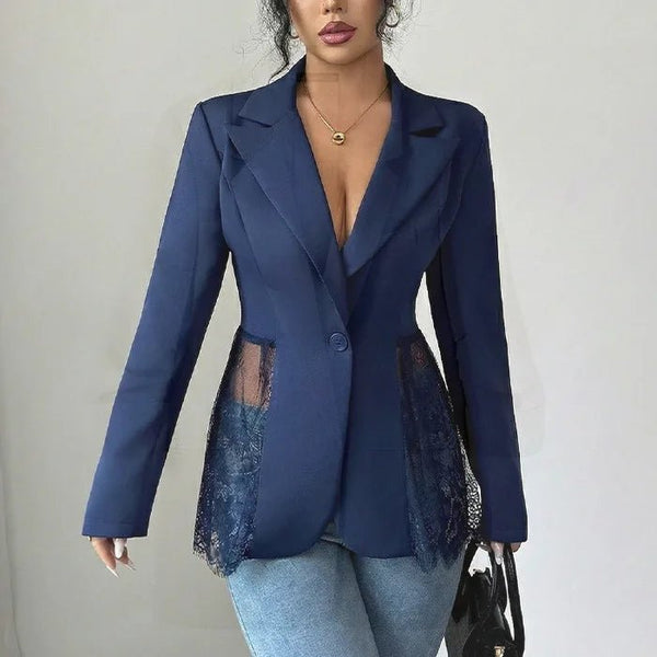 Blazer entallado con panel de encaje Taylor