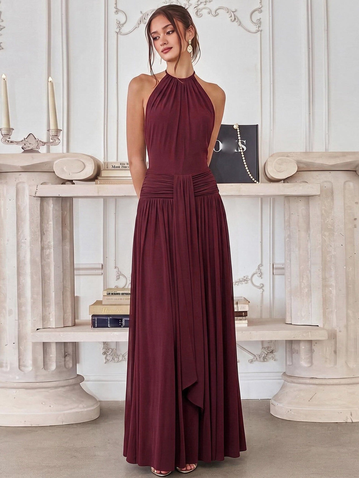 Vestido largo halter Dora