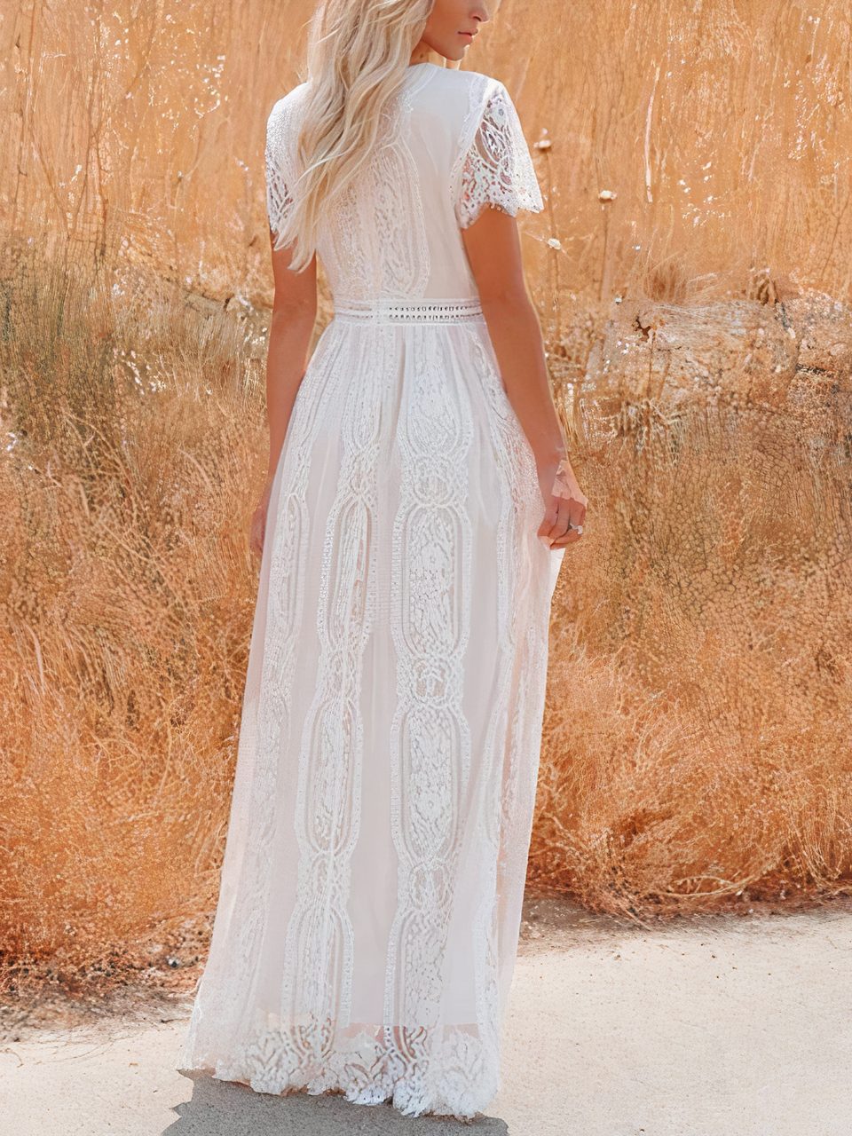 Vestido largo de encaje bohemio Tilda