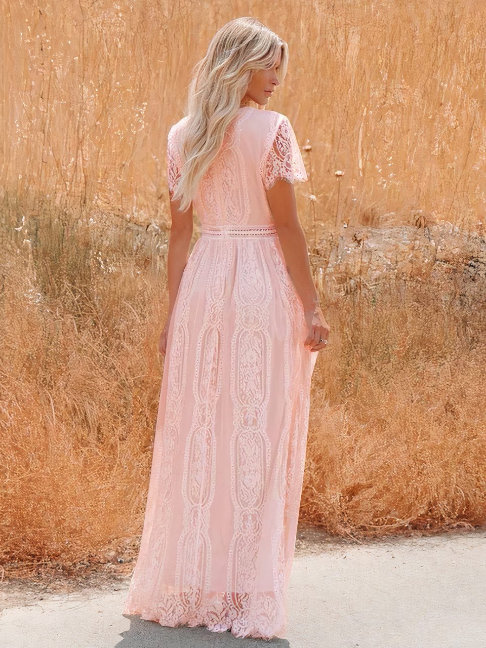 Vestido largo de encaje bohemio Tilda