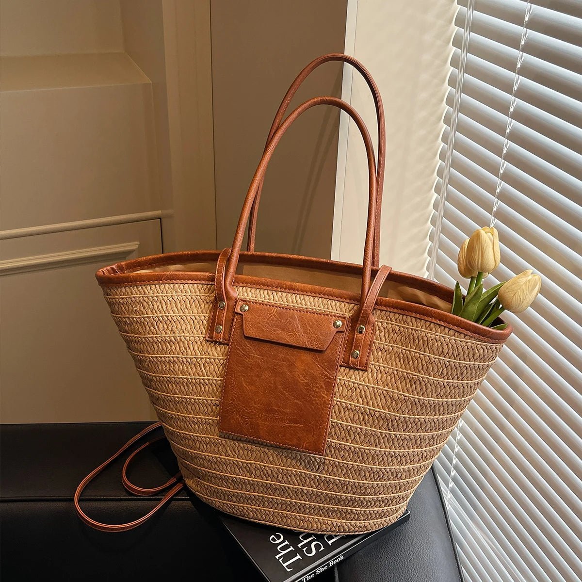Bolso tote de hombro tejido Tineke