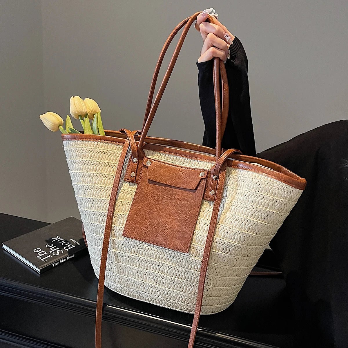 Bolso tote de hombro tejido Tineke