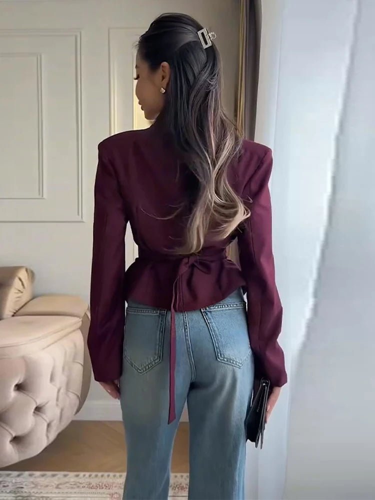 Tricia Structured Shoulder Cinched Blazer