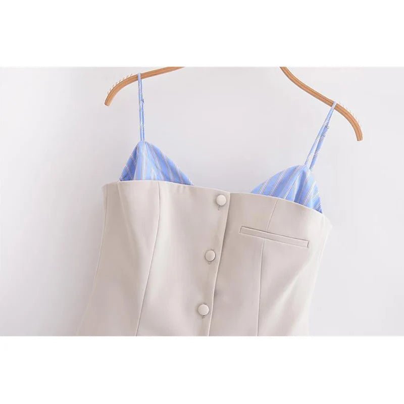 Minivestido corsé plisado a rayas Trina