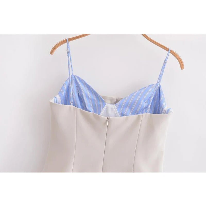 Minivestido corsé plisado a rayas Trina