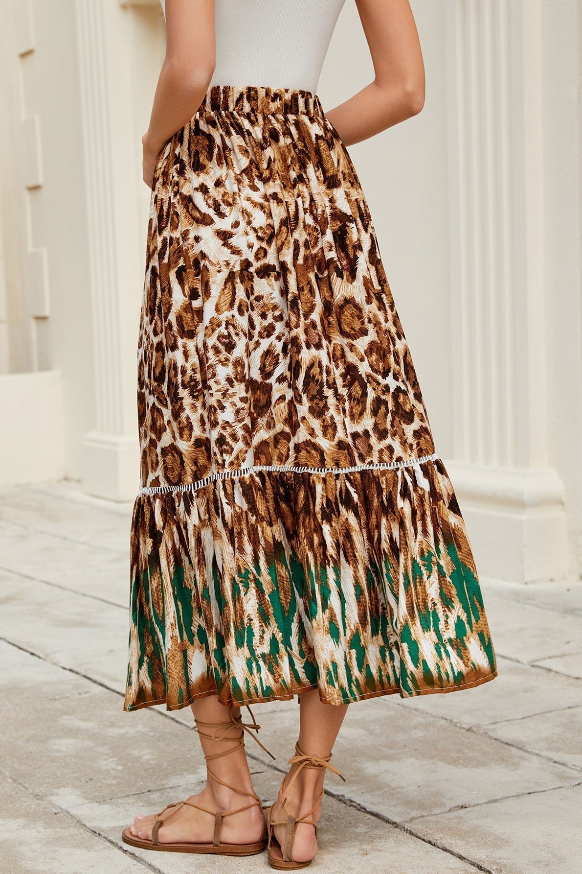 Maxifalda Valerie bohemia floral con volantes