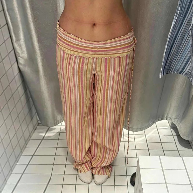 Pantalones de rayas Valerie de tiro bajo
