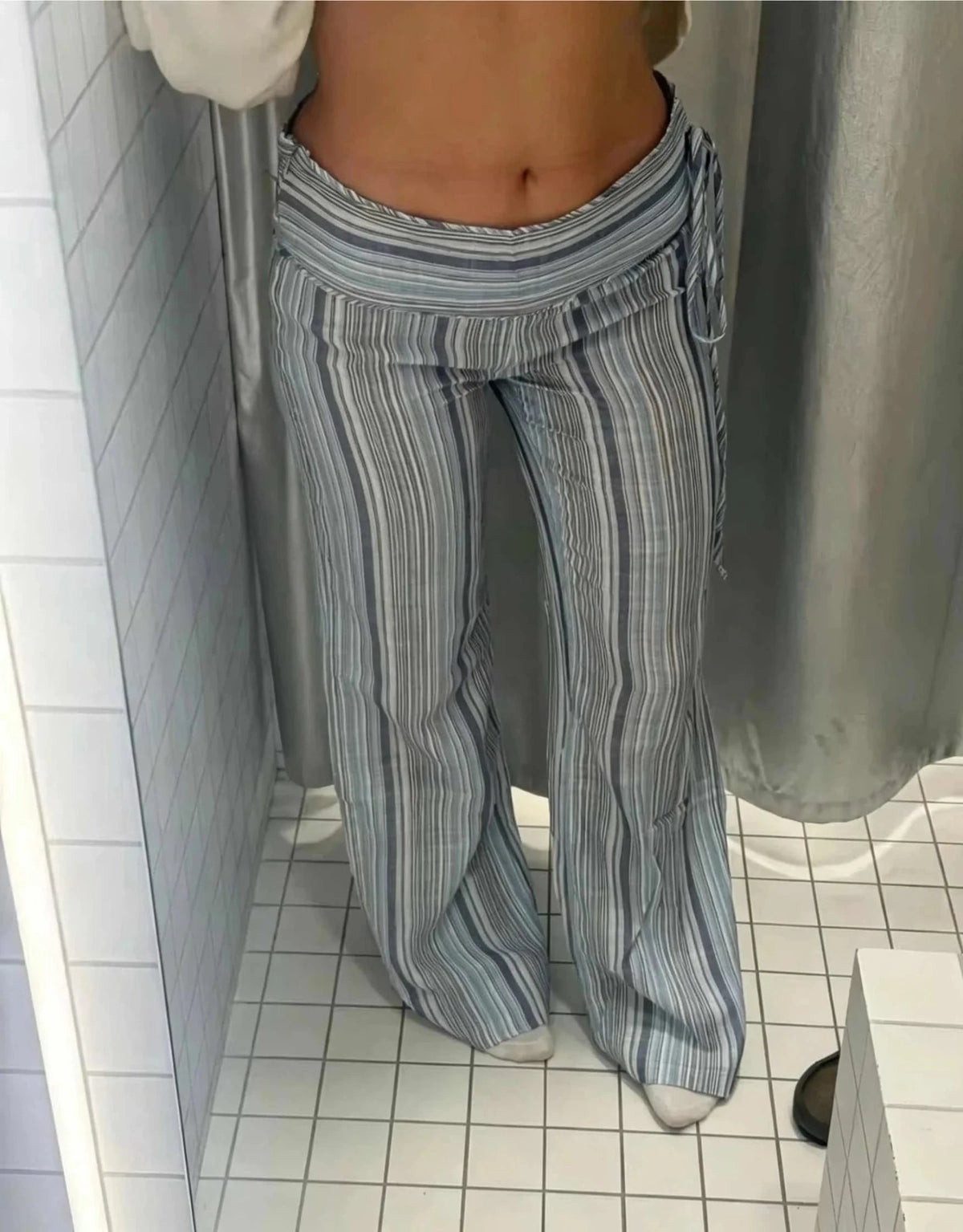 Pantalones de rayas Valerie de tiro bajo