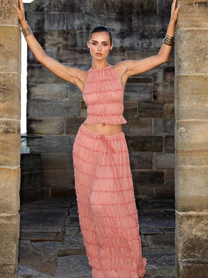 Conjunto de dos piezas Valerie con detalles de volantes