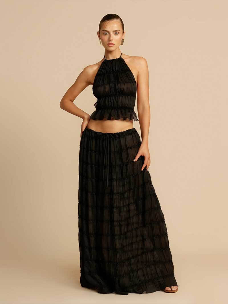Conjunto de dos piezas Valerie con detalles de volantes
