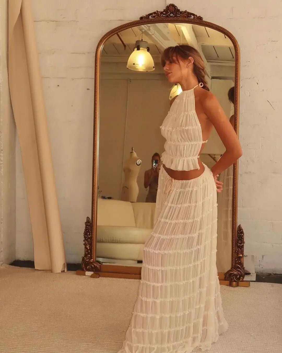 Conjunto de dos piezas Valerie con detalles de volantes