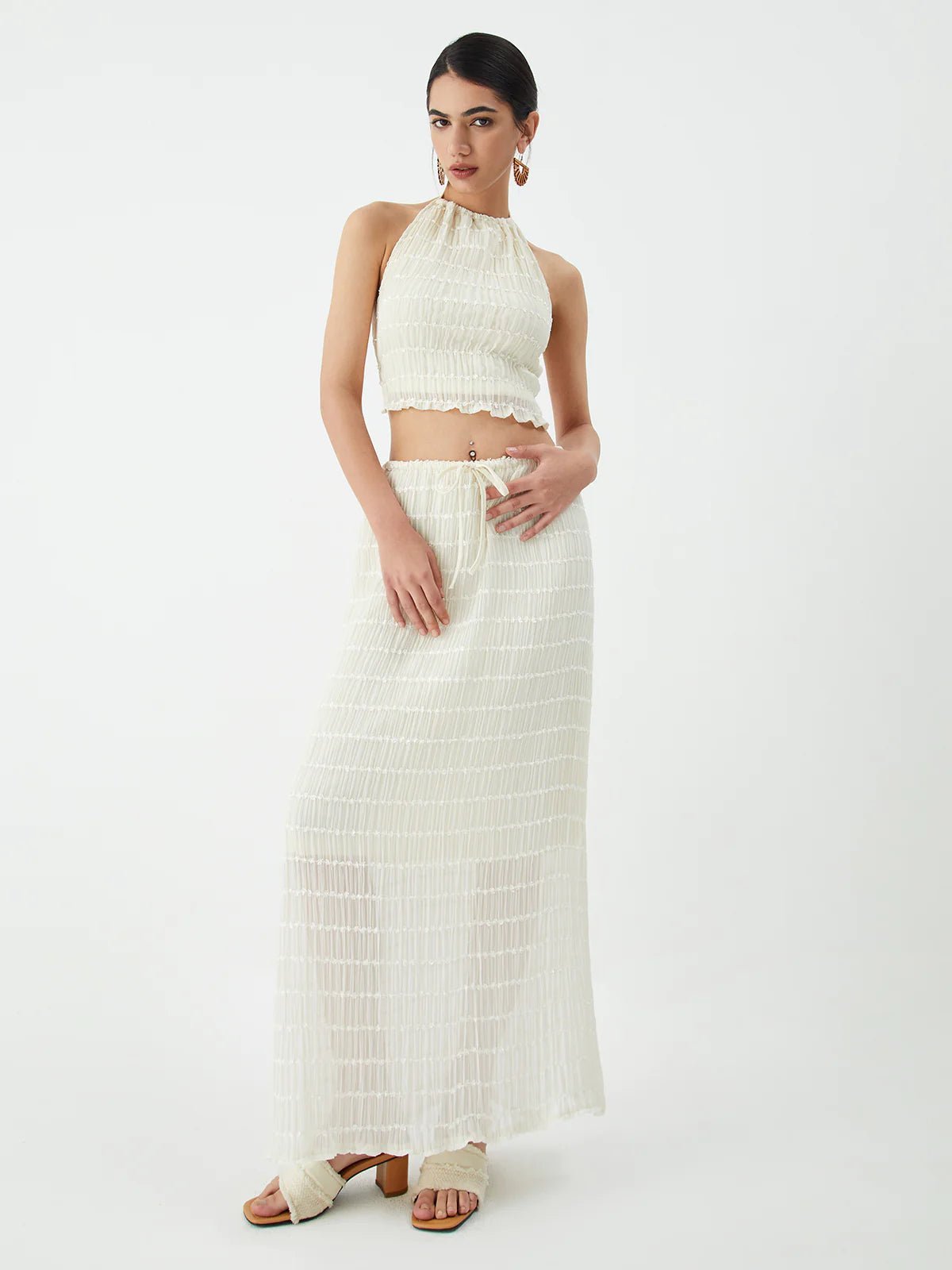 Conjunto de dos piezas Valerie con detalles de volantes