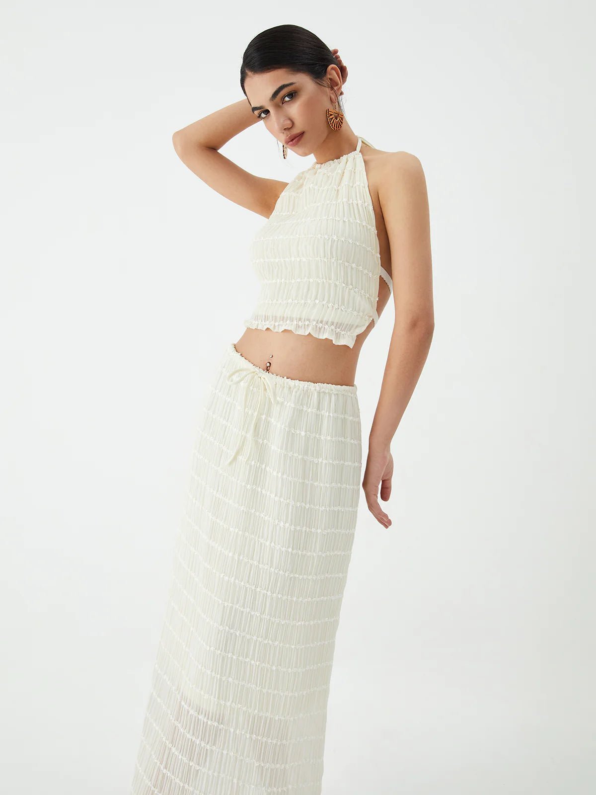 Conjunto de dos piezas Valerie con detalles de volantes