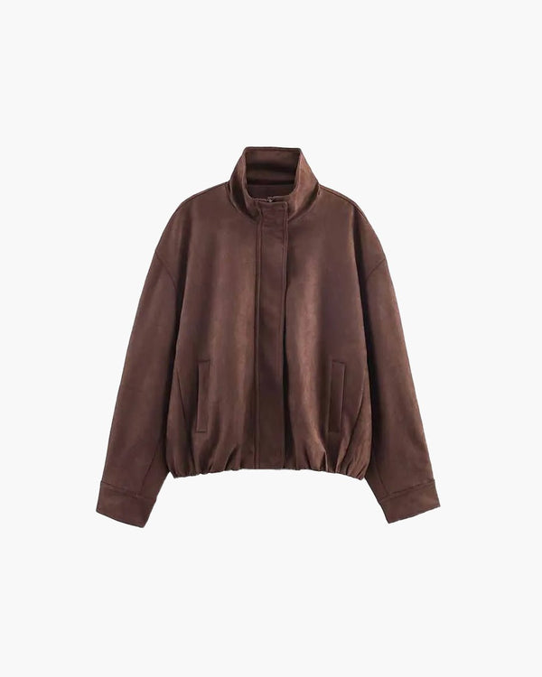 Chaqueta de ante con cuello mao Viona