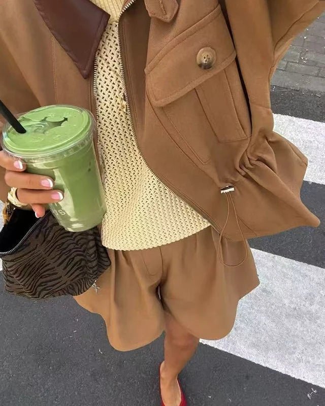 Chaqueta de manga murciélago con cordón Virginia