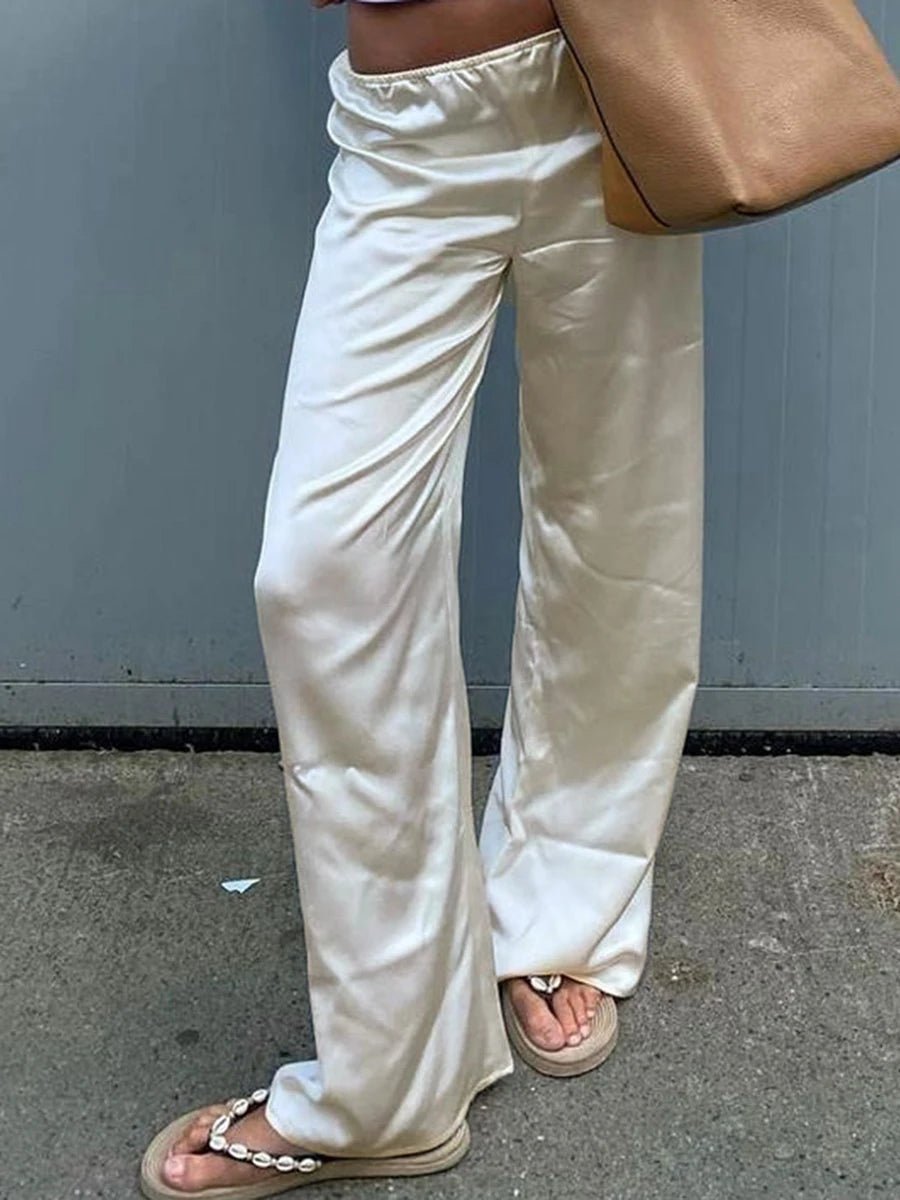 Pantalones de satén de pierna ancha Wendy