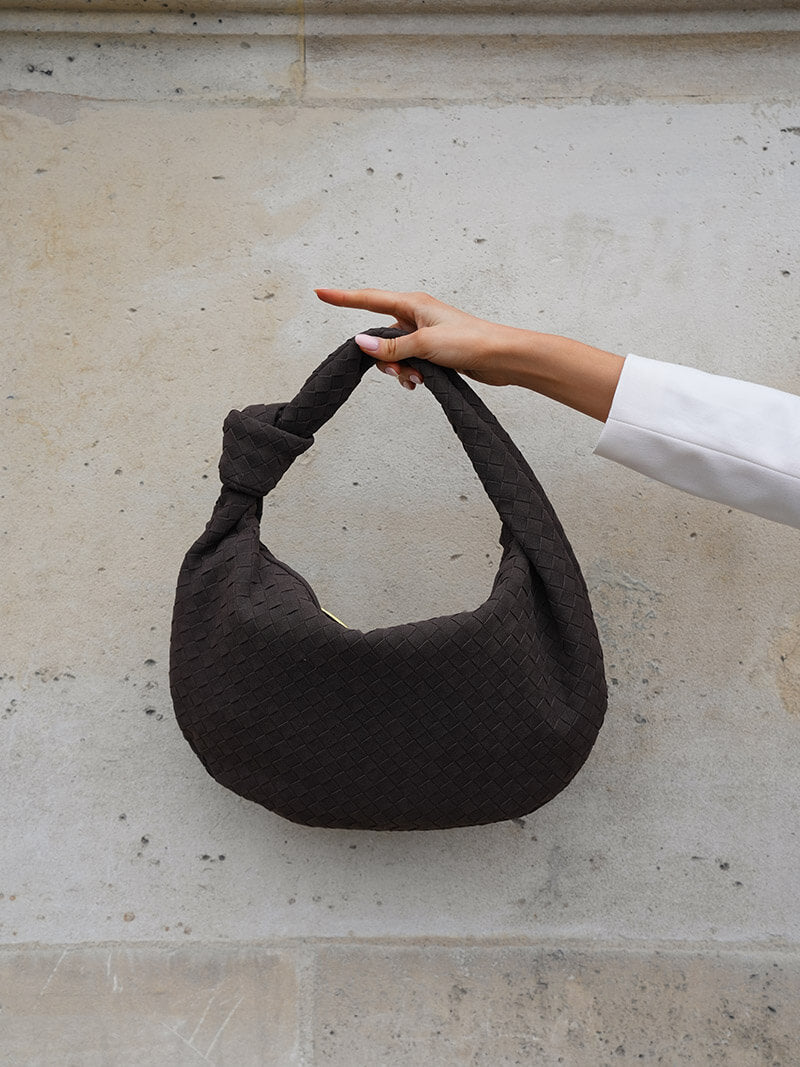Bolso de ante trenzado mediano