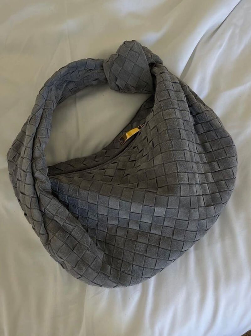 Bolso de ante trenzado mediano