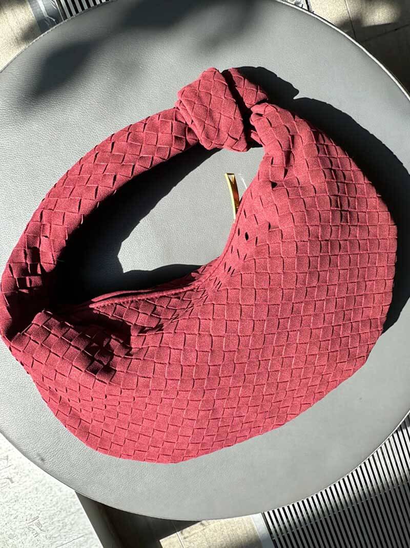 Bolso de ante trenzado mediano