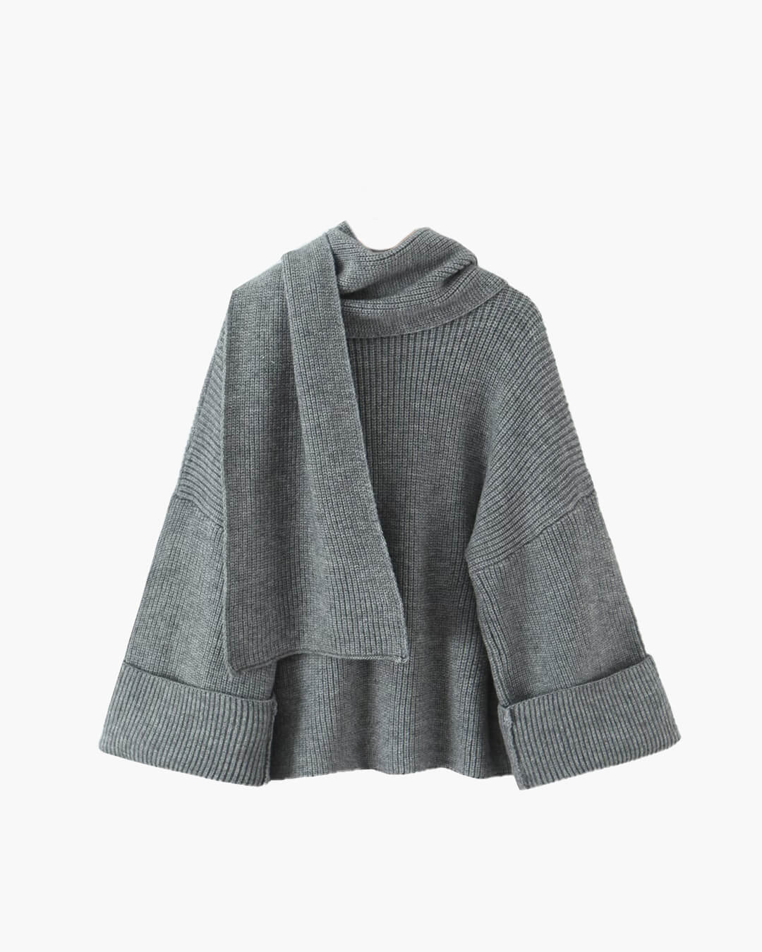 Jersey de punto holgado Xia con bufanda
