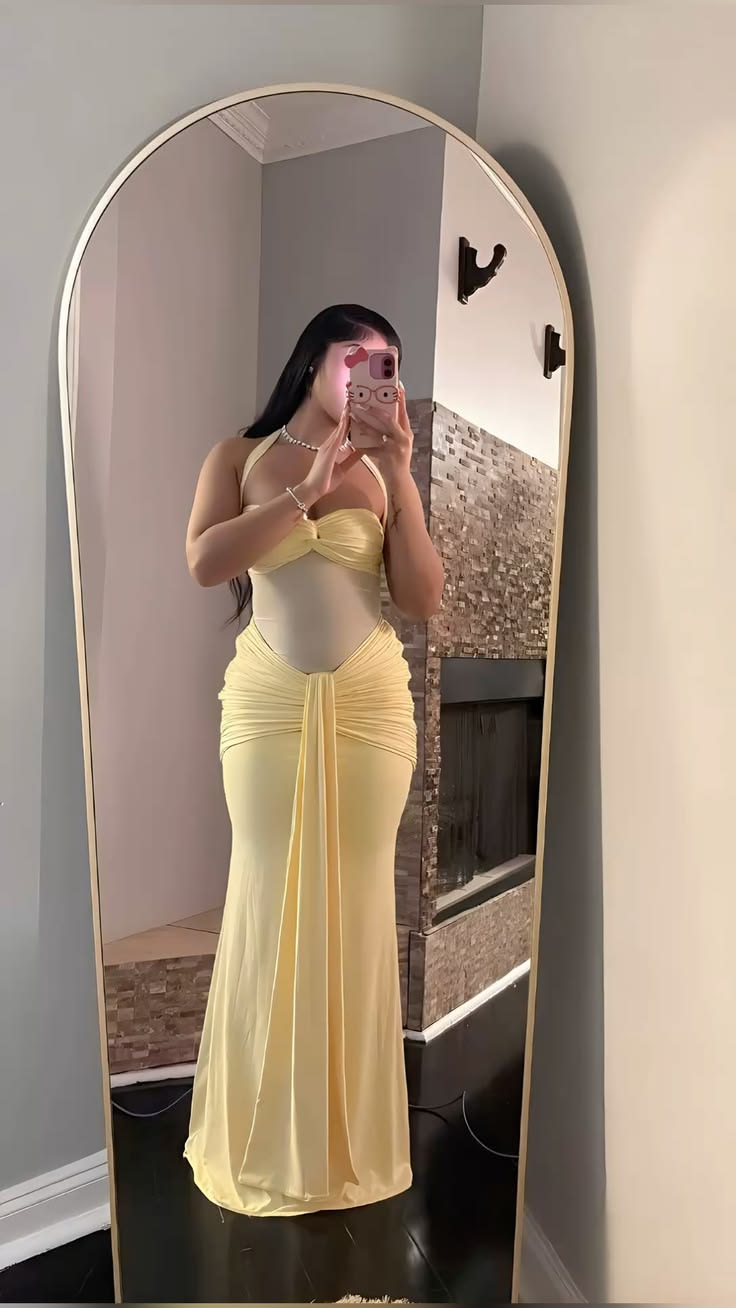 Vestido largo ajustado Ximena de malla con lazo en la cintura