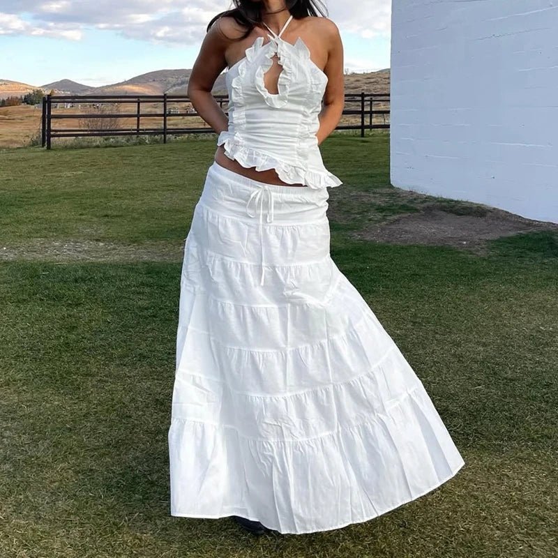 Conjunto de dos piezas con volantes Yasmine