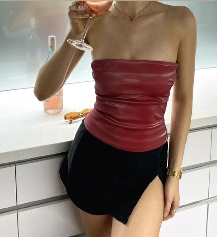 Top de piel sintética Yassi