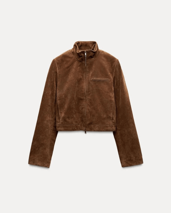 Chaqueta bomber corta de ante Yza