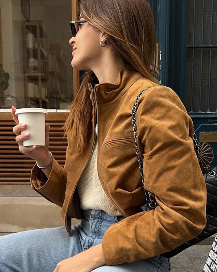 Chaqueta bomber corta de ante Yza