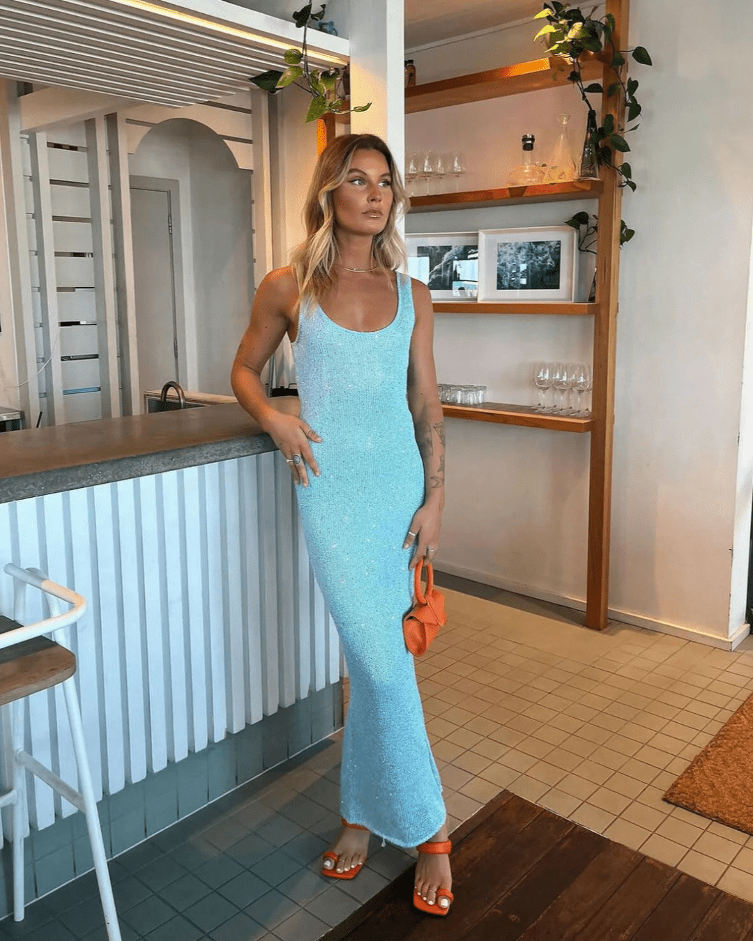 Vestido maxi transparente con lentejuelas Zenaya