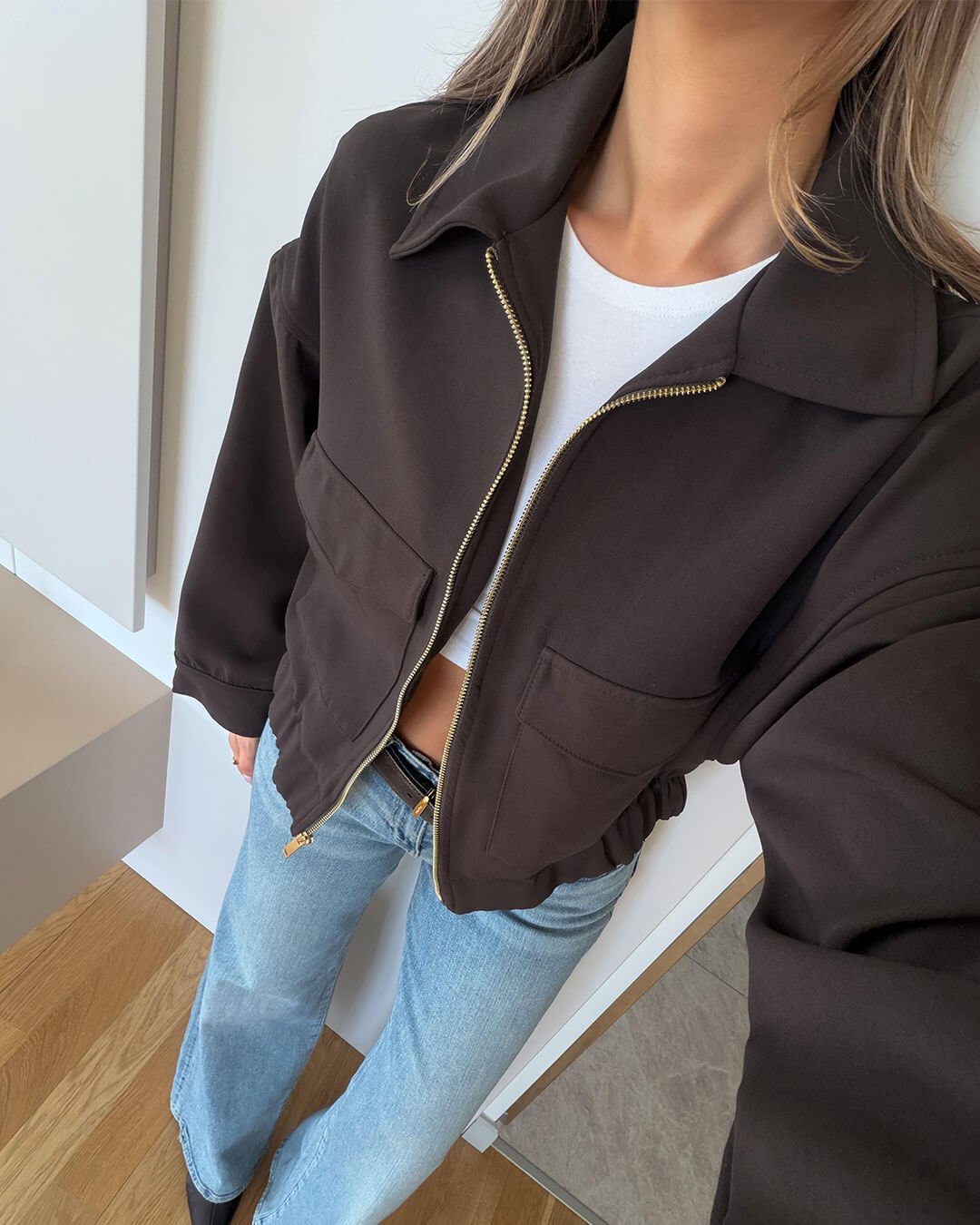 Chaqueta con bolsillos y cremallera Zoey