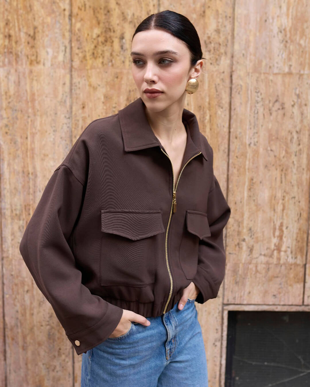 Chaqueta con bolsillos y cremallera Zoey