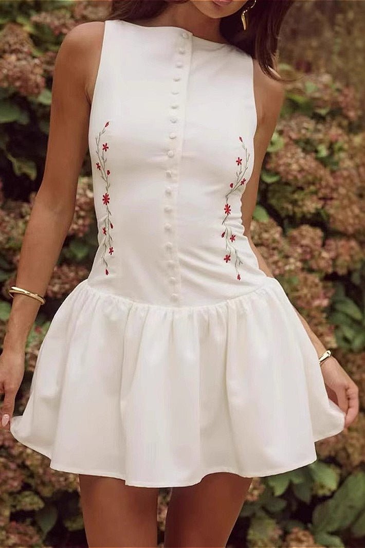 Minivestido sin mangas bordado Zofia