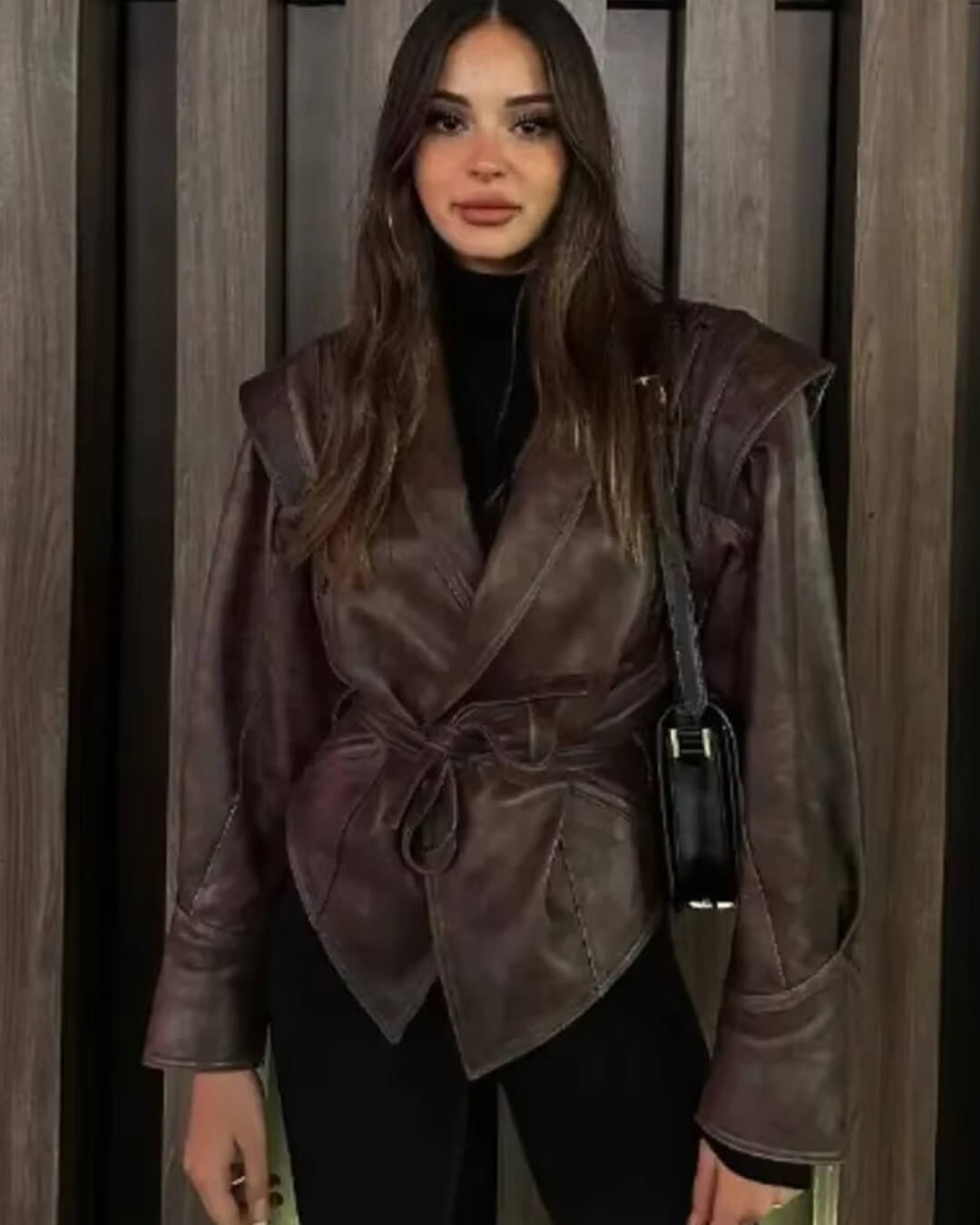Chaqueta de cuero estilo motociclista Zyra