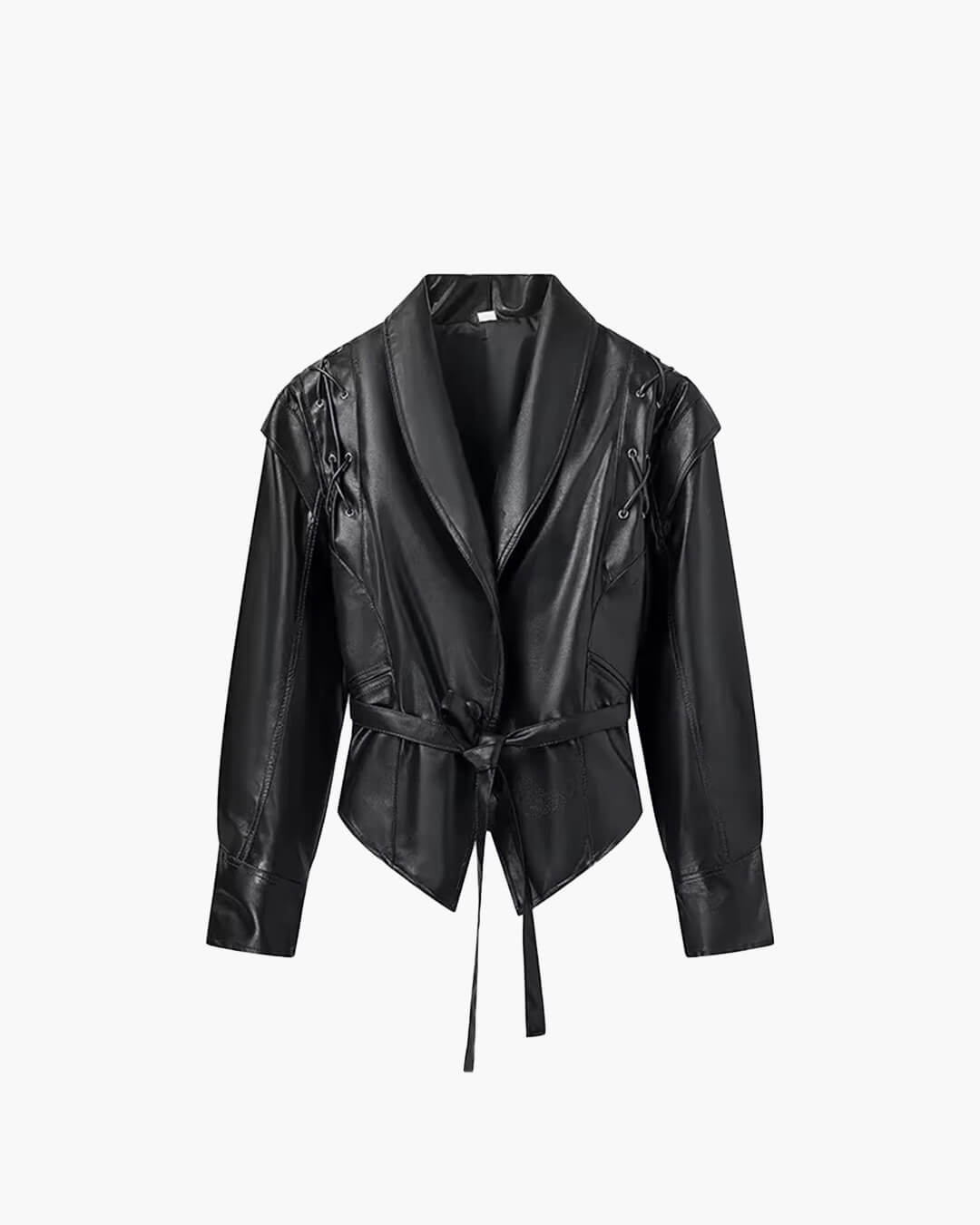 Chaqueta de cuero estilo motociclista Zyra