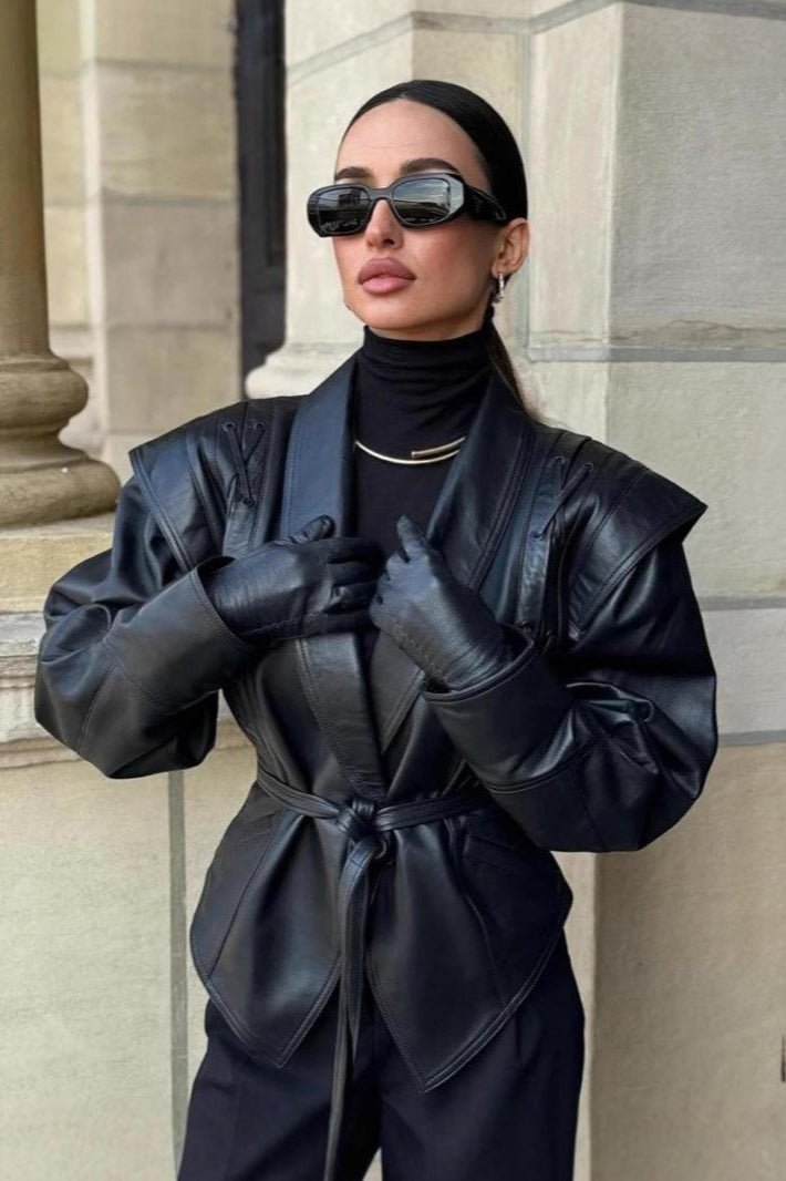 Chaqueta de cuero estilo motociclista Zyra