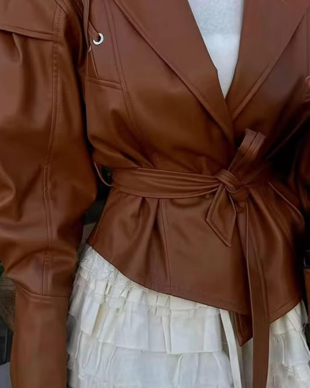 Chaqueta de cuero estilo motociclista Zyra